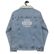 Load image into Gallery viewer, leann freakin' rimes unisex denim sherpa jacket